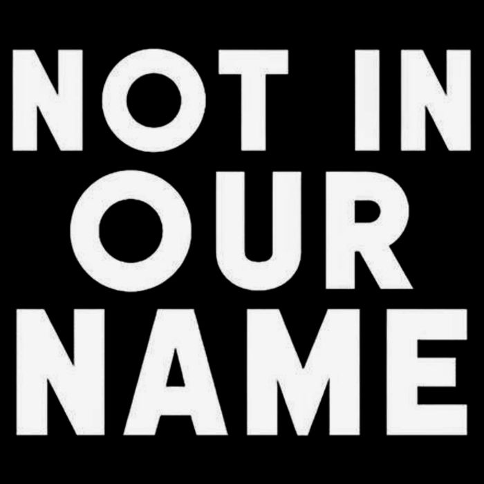 Not In Our Name Free Gaza Stop War In Palestine Drawstring Bag