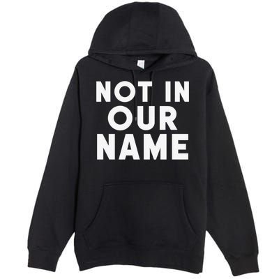 Not In Our Name Free Gaza Stop War In Palestine Premium Pullover Hoodie