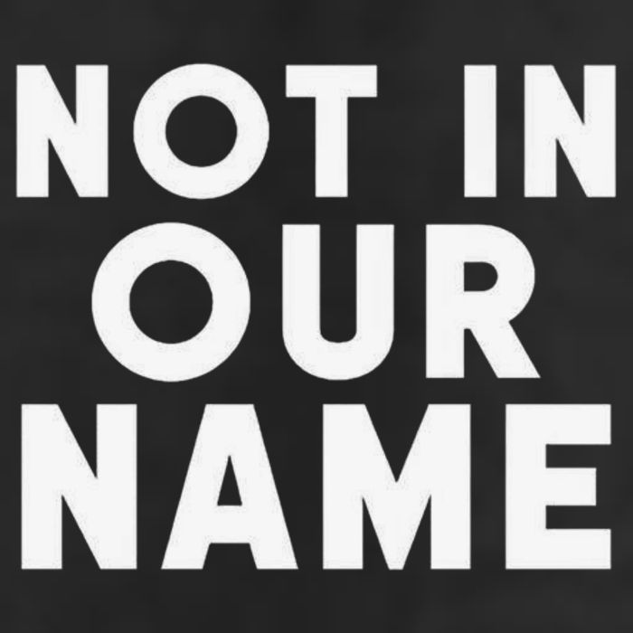 Not In Our Name Free Gaza Stop War In Palestine 25L Jumbo Tote