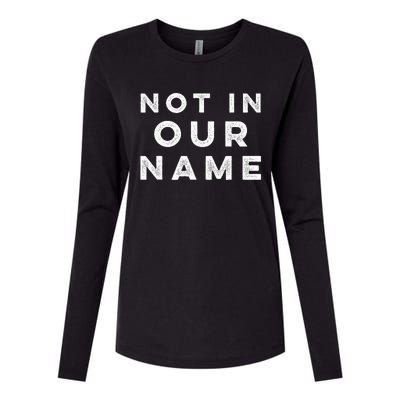 Not In Our Name Jews Say Cease Fire Now Womens Cotton Relaxed Long Sleeve T-Shirt