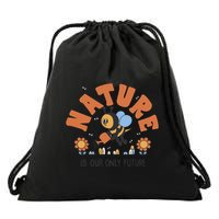 Nature Is Our Only Future Earth Day Bee Drawstring Bag