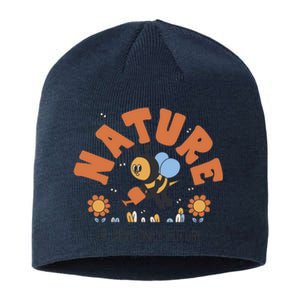 Nature Is Our Only Future Earth Day Bee Sustainable Beanie