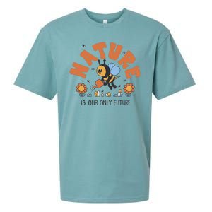 Nature Is Our Only Future Earth Day Bee Sueded Cloud Jersey T-Shirt