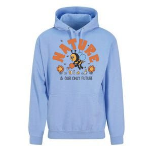 Nature Is Our Only Future Earth Day Bee Unisex Surf Hoodie