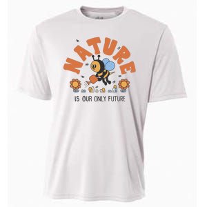 Nature Is Our Only Future Earth Day Bee Cooling Performance Crew T-Shirt