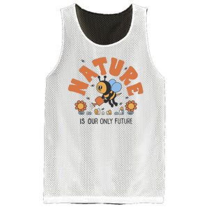 Nature Is Our Only Future Earth Day Bee Mesh Reversible Basketball Jersey Tank