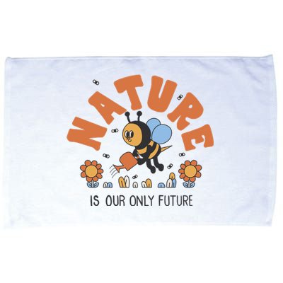 Nature Is Our Only Future Earth Day Bee Microfiber Hand Towel