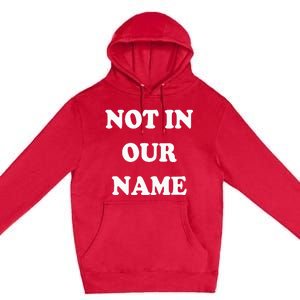 Not in Our Name American Jews Ceasefire Now Premium Pullover Hoodie