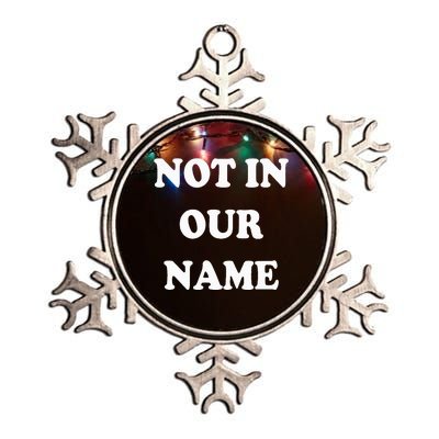 Not in Our Name American Jews Ceasefire Now Metallic Star Ornament