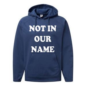 Not in Our Name American Jews Ceasefire Now Performance Fleece Hoodie