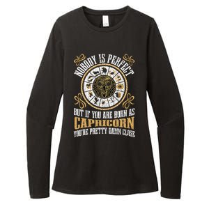 Nobody Is Perfect Capricorn Funny Zodiac Sign Womens CVC Long Sleeve Shirt