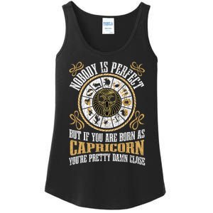 Nobody Is Perfect Capricorn Funny Zodiac Sign Ladies Essential Tank