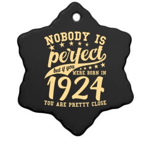 Nobody Is Perfect Born In 1924 100th Birthday Ceramic Star Ornament