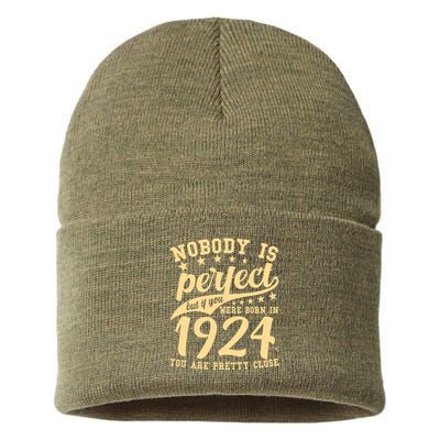 Nobody Is Perfect Born In 1924 100th Birthday Sustainable Knit Beanie