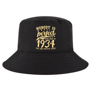 Nobody Is Perfect Born In 1934 90th Birthday Cool Comfort Performance Bucket Hat