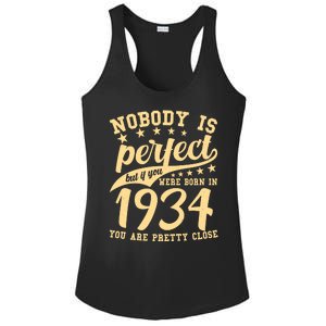 Nobody Is Perfect Born In 1934 90th Birthday Ladies PosiCharge Competitor Racerback Tank