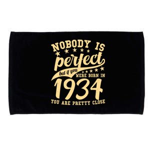 Nobody Is Perfect Born In 1934 90th Birthday Microfiber Hand Towel