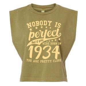 Nobody Is Perfect Born In 1934 90th Birthday Garment-Dyed Women's Muscle Tee