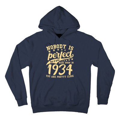 Nobody Is Perfect Born In 1934 90th Birthday Hoodie