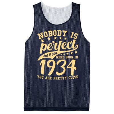 Nobody Is Perfect Born In 1934 90th Birthday Mesh Reversible Basketball Jersey Tank