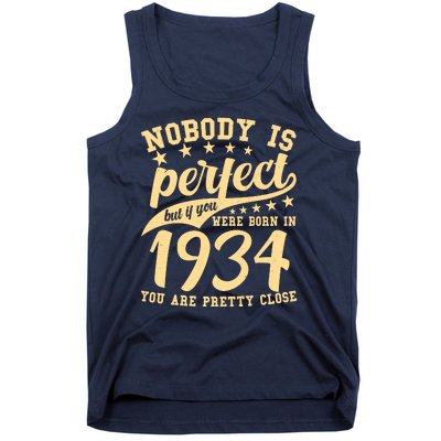 Nobody Is Perfect Born In 1934 90th Birthday Tank Top