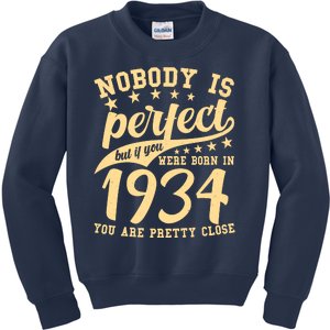 Nobody Is Perfect Born In 1934 90th Birthday Kids Sweatshirt