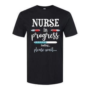 Nurse In Progress Nurse Gift Funny Nursing School Funny Gift Softstyle CVC T-Shirt