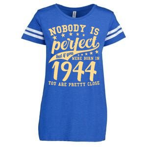 Nobody Is Perfect Born In 1944 80th Birthday Enza Ladies Jersey Football T-Shirt