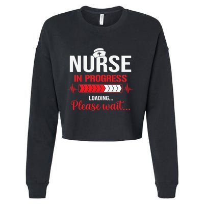 Nurse In Progress Nursing School Student Rn Lpn Nurse Week Gift Cropped Pullover Crew
