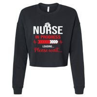 Nurse In Progress Nursing School Student Rn Lpn Nurse Week Gift Cropped Pullover Crew