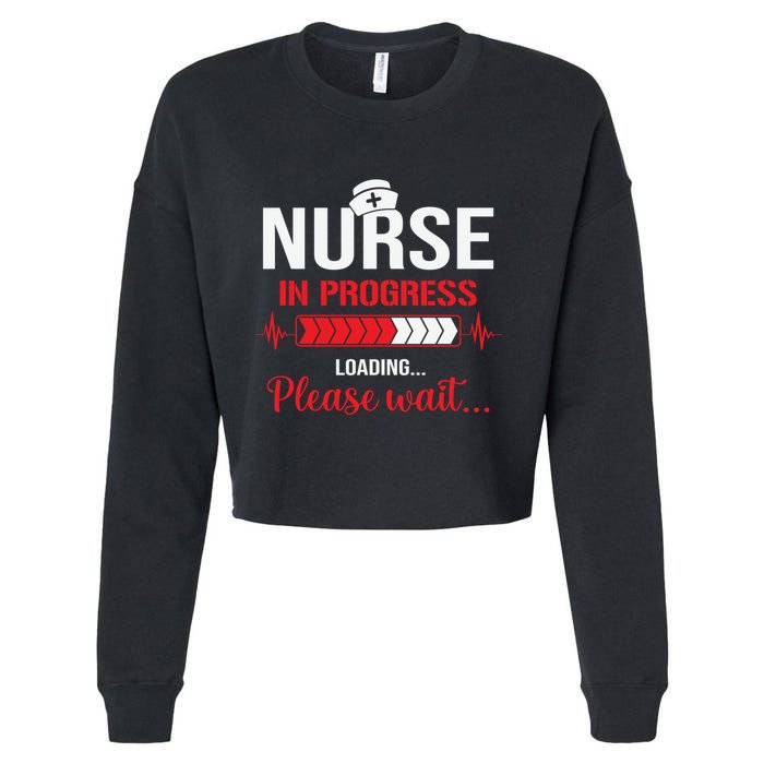 Nurse In Progress Nursing School Student Rn Lpn Nurse Week Gift Cropped Pullover Crew