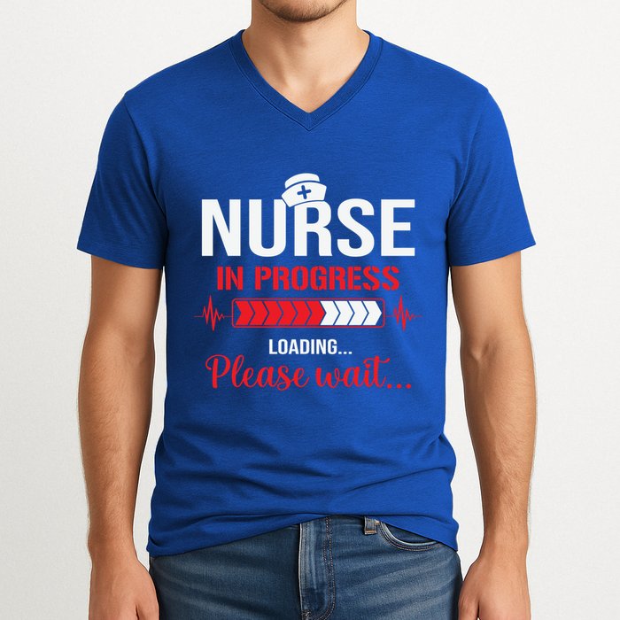 Nurse In Progress Nursing School Student Rn Lpn Nurse Week Gift V-Neck T-Shirt