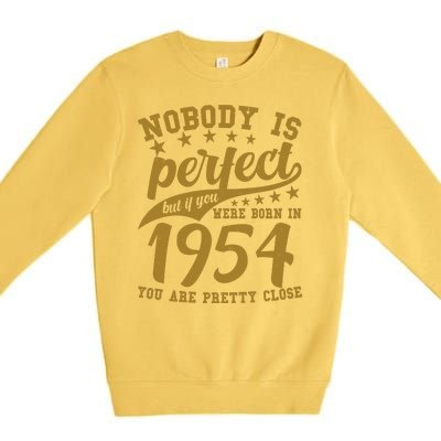 Nobody Is Perfect Born In 1954 70th Birthday Premium Crewneck Sweatshirt