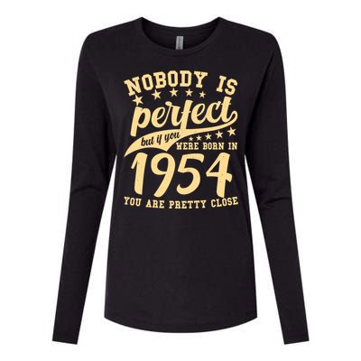 Nobody Is Perfect Born In 1954 70th Birthday Womens Cotton Relaxed Long Sleeve T-Shirt