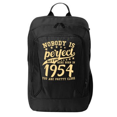 Nobody Is Perfect Born In 1954 70th Birthday City Backpack