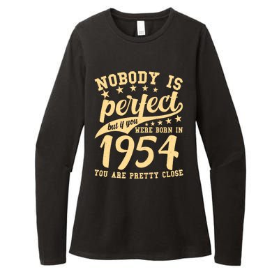 Nobody Is Perfect Born In 1954 70th Birthday Womens CVC Long Sleeve Shirt