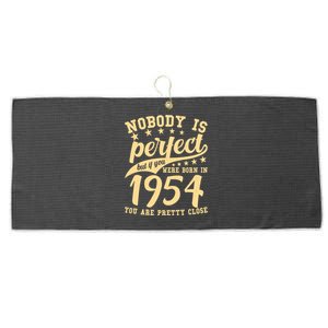 Nobody Is Perfect Born In 1954 70th Birthday Large Microfiber Waffle Golf Towel