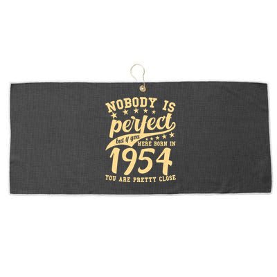 Nobody Is Perfect Born In 1954 70th Birthday Large Microfiber Waffle Golf Towel