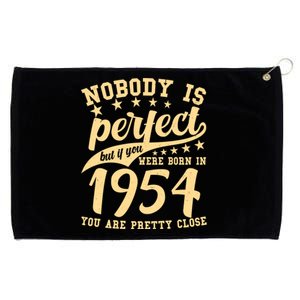 Nobody Is Perfect Born In 1954 70th Birthday Grommeted Golf Towel