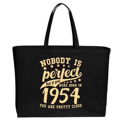 Nobody Is Perfect Born In 1954 70th Birthday Cotton Canvas Jumbo Tote