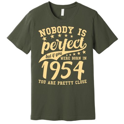 Nobody Is Perfect Born In 1954 70th Birthday Premium T-Shirt