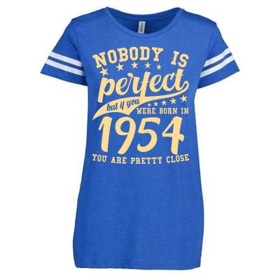 Nobody Is Perfect Born In 1954 70th Birthday Enza Ladies Jersey Football T-Shirt