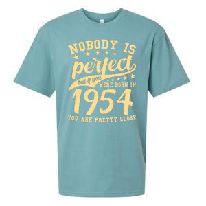 Nobody Is Perfect Born In 1954 70th Birthday Sueded Cloud Jersey T-Shirt