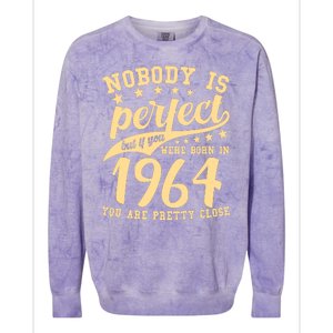 Nobody Is Perfect Born In 1964 60th Birthday Colorblast Crewneck Sweatshirt