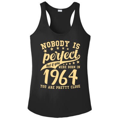 Nobody Is Perfect Born In 1964 60th Birthday Ladies PosiCharge Competitor Racerback Tank