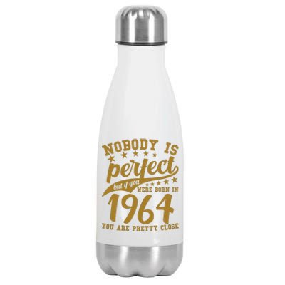 Nobody Is Perfect Born In 1964 60th Birthday Stainless Steel Insulated Water Bottle