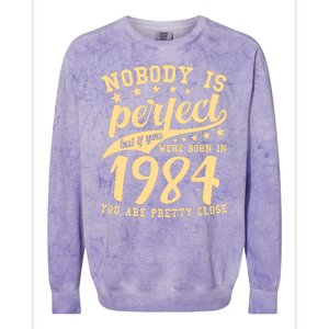 Nobody Is Perfect Born In 1984 40th Birthday Colorblast Crewneck Sweatshirt