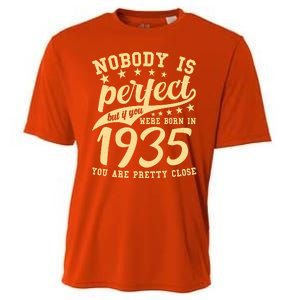 Nobody Is Perfect Born In 1935 90th Birthday Cooling Performance Crew T-Shirt