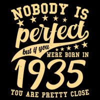 Nobody Is Perfect Born In 1935 90th Birthday Flat Bill Trucker Hat