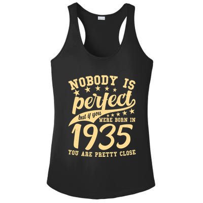 Nobody Is Perfect Born In 1935 90th Birthday Ladies PosiCharge Competitor Racerback Tank